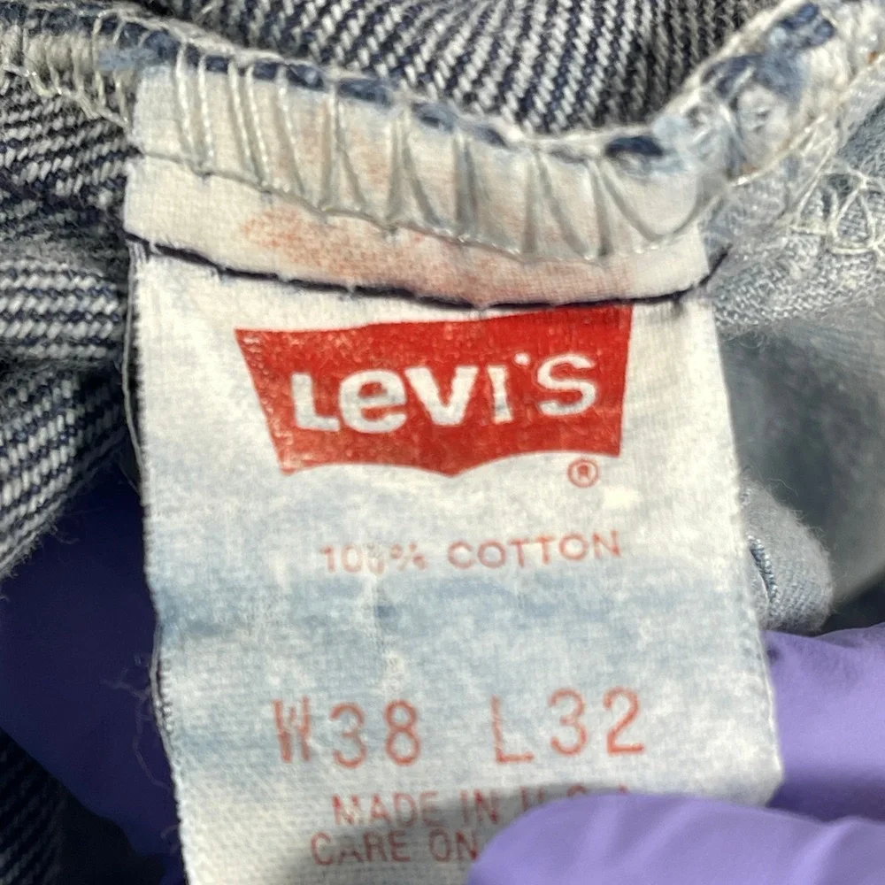 Vtg Levi's 505 Jeans Mens 34x31 Blue Acid Wash Orange Tab Straight Leg‎ Vintage